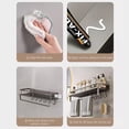thumbnail image 6 of Multipurpose Guardrail Bathroom Shelves, Floating Shelf Wall Mounted, Over Toilet Towels and Bath Balls Storage Shelf for Bathroom Wall Decor, Bathroom Organizers and Kitchen Storage - Black, 6 of 8