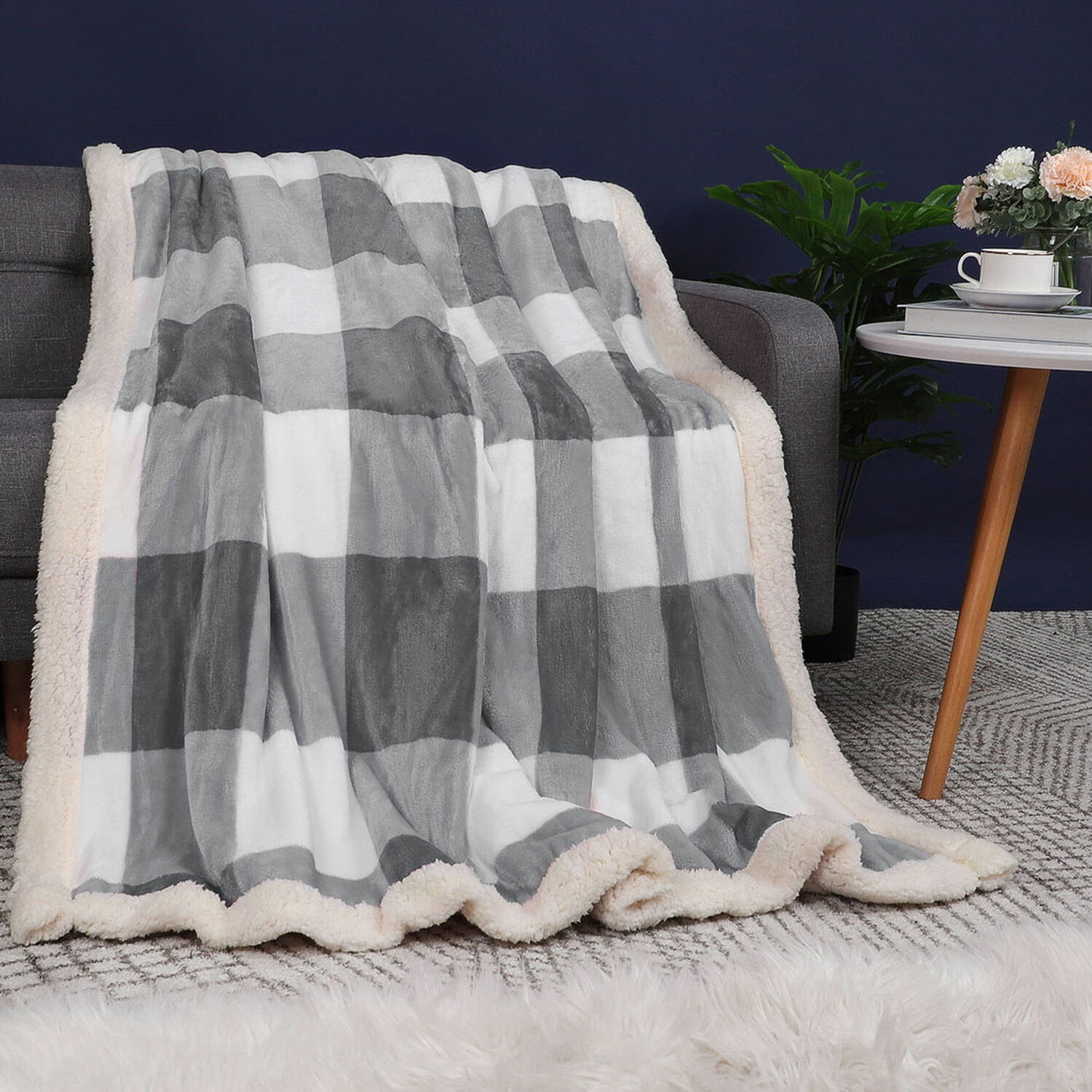 Thin Flannel Blanket Winter Adult Soft Thick Sherpa Throw Blanket for Sofa Q6S2 