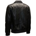 thumbnail image 3 of BARYA NEW YORK Men's Leather Bomber Jacket, 3 of 3