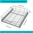 thumbnail image 2 of STORKING Cesta de alambre de 1 nivel, estante extraíble, organizador de almacenamiento para cajones para gabinetes bajos de cocina, cromado (17 x 22 x 5,3 pulgadas, 1 nivel), 2 of 5