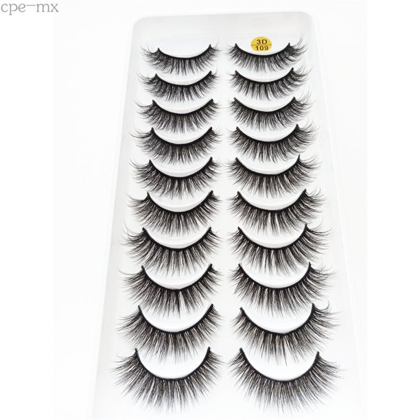 10 Pares De Pestañas Postizas Naturales Largas Extensión De Visón 3d Para Belleza Gao Jinjia unisex