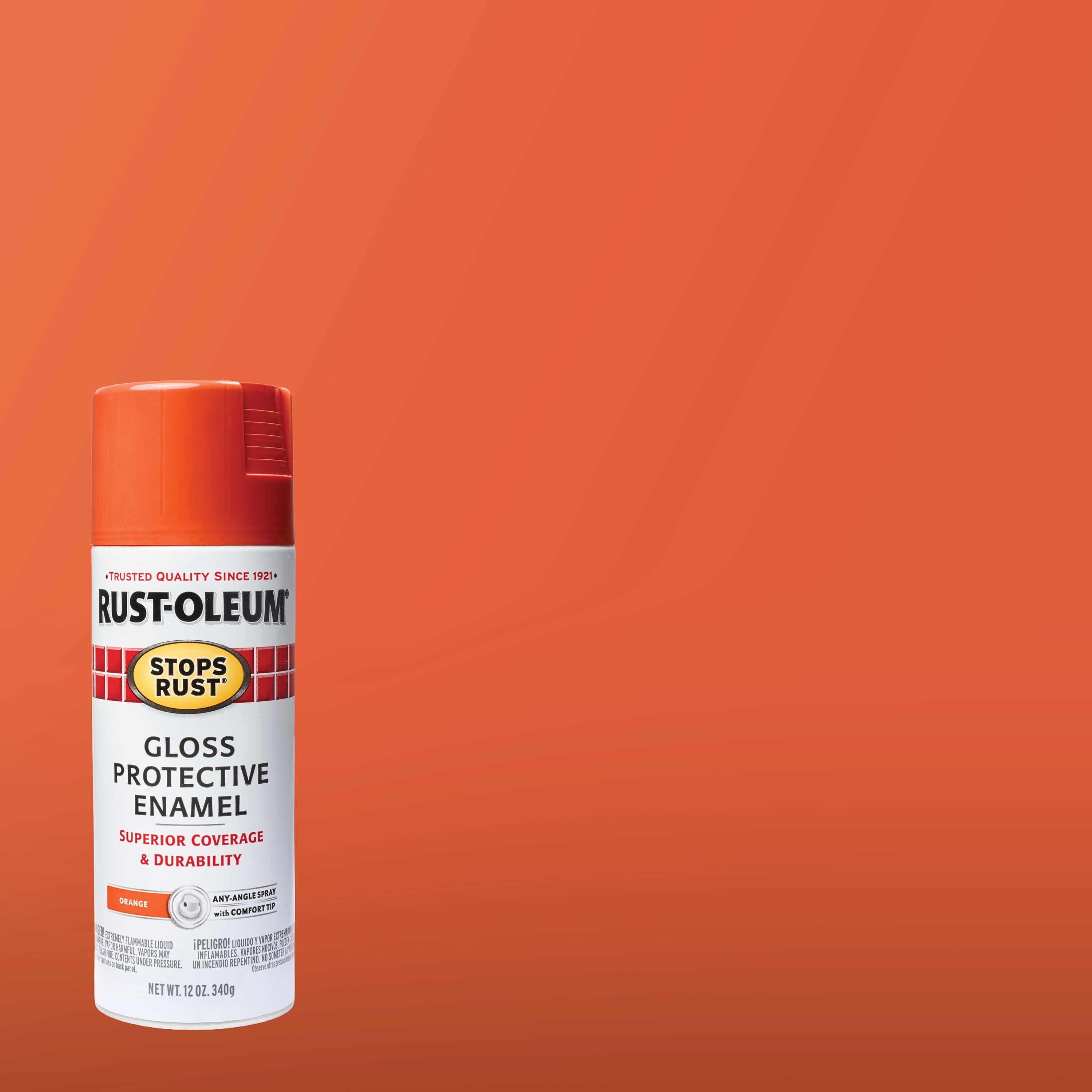 (6 pack) Orange, Rust-Oleum Stops Rust Protective Enamel Gloss Spray Paint-214084, 12 oz