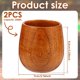 thumbnail image 2 of Xiao Hua Juego de 2 copas de vino de madera de 250 ml, diseño vintage creativo, un regalo tabú para hombres., 2 of 5