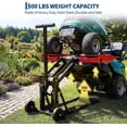 thumbnail image 6 of Garvee Lawn Mower Lift Jack 550 Lbs Capacity, Adjustable Width and Height, Zero Turn Mower Lift with 2pcs 3.3ft Straps, Safety Lock, for Tractors, ATVs, UTVs, Black, 6 of 9