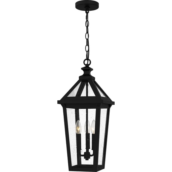 Boulevard 3-Light Matte Black Outdoor Hanging Lantern