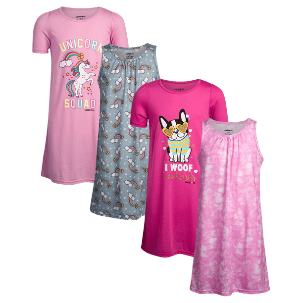 Limited Too Girls' Pajamas - 4 Pack Short Sleeve and Sleeveless Sleep ...