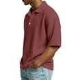 thumbnail image 4 of Qwertyu Mens Polo Shirts Short Sleeve Plus Size Collared Henley Waffle Shirt Summer Lightweight Golf Shirts Beach T-Shirts Wine M, 4 of 8