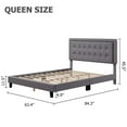 thumbnail image 6 of Shininglove Queen Size Upholstered Bed Framewith Mattress Foundation Strong Wooden Slats Support, Light Grey, 6 of 6
