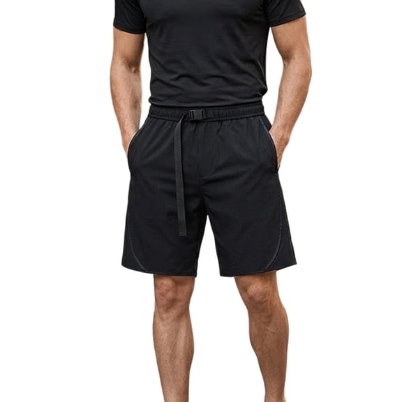 Summer Mens Shorts Solid Color Casual Pants Five Points Adjustable Shorts Beach Vacation With Pockets