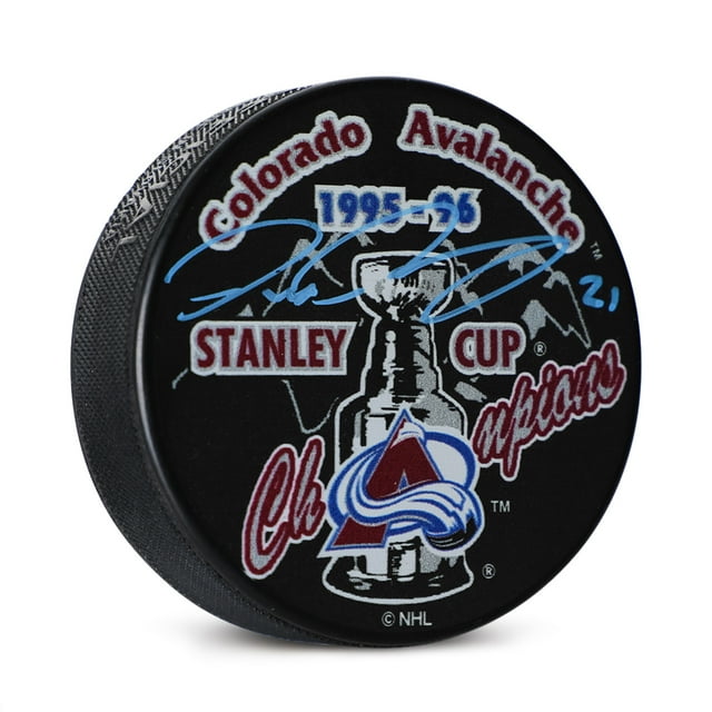 Peter Forsberg Rondelle des Champions de la Coupe Stanley 1996 Avalanche du Colorado Signée