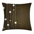 thumbnail image 1 of Chocolate Throw Pillow Cushion Cover, Abstract Flowers with Dotted Lines Vintage Inspirations in Romantic Composition, Decorative Square Accent Pillow Case, 18 X 18 Inches, Beige Brown, by Ambesonne, 1 of 2