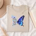 thumbnail image 3 of Jollimate Always Give Her Wings to Fly Shirt, Blue Butterfly Graphic Tee, Inspirational Gift for Women, 3 of 6