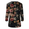 thumbnail image 4 of T-shirts pour Femmes Chemise à Manches Longues pour Femmes Hauts d'Été Col Rond Chemise à Manches Longues pour Femmes T-Shirt à Col Roulé Décontracté à Manches Trois Quarts pour Femmes Blouse à Imprimé Floral, 4 of 4