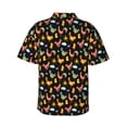 thumbnail image 3 of Daiia Flowe Rooster Hawaiian Shirt for Men Gentle Cotton Regular Short Sleeve Casual-XX-Large, 3 of 9