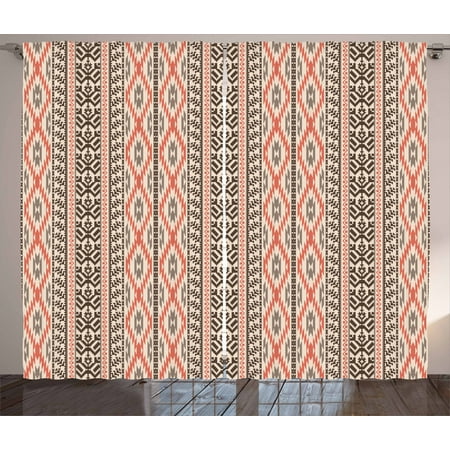Southwestern Curtains 2 Panels Set Traditional Vertical Borders