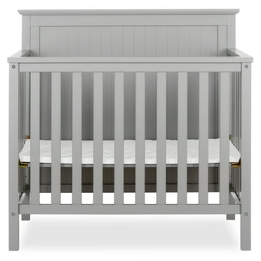 Dream On Me Ava 4-in-1 Convertible Mini Crib, Pebble Grey