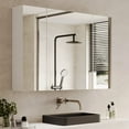 thumbnail image 3 of Medicine Cabinet with Mirror&3 Doors, Wall Mounted Bathroom Mirror Storage Cabinet with 3 Adjustable Shelves for Living Room Entryway,White, 3 of 8
