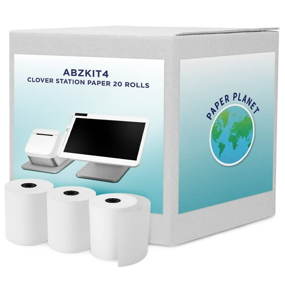 Thermal Receipt Printer Paper for Clover Station by Paper Planet | 20 Rolls | Compatible with C500 C501 C503 C100 P100 P500 P550 Duo Solo