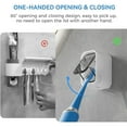 thumbnail image 5 of Januofit Toothbrush Holders for Bathroom 2PCS Toothbrush Holder Wall Mounted with Cover for Shower, Single Toothbrush Dispenser Storage Organizer for Family & Travel, 5 of 7