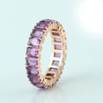 thumbnail image 3 of KIRAN FINE JEWEL Baguette Purple Amethyst Wedding Ring Rose Gold Plated 925 Sterling Silver Wedding Band Ring Statement Jewelry Gift For Her, 3 of 5