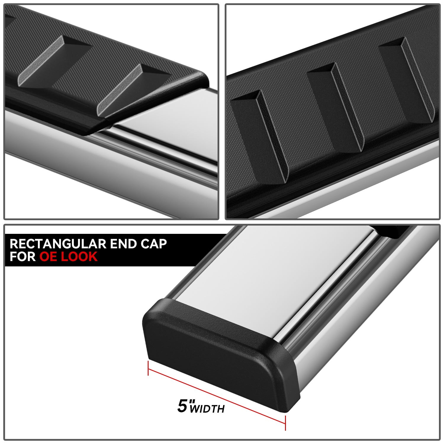 DNA Motoring For 07-19 Chevy Silverado GMC Sierra Crew Cab 5" Side Step Nerf Bar Running Boards