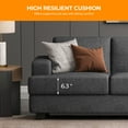 thumbnail image 4 of BLAZANT 3 Seater Sofa Oversize, 89" Extra Large Size Sofa Couch with Extra Deep Seats, Modern Loveseat Sofa, Comfortable Fabric, Easy to Install, for Living Room Apartment Lounge, Gray, 4 of 5