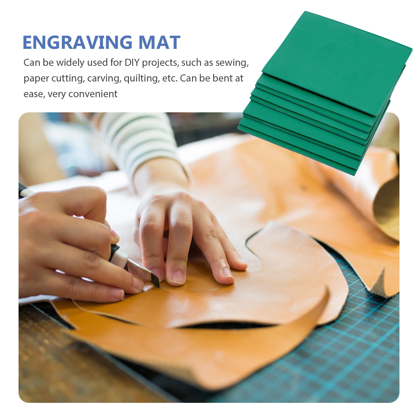 CIMAXIC Crafting Mat for Table Engraving Mats Green 10 Pcs Sewing