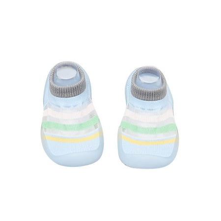 

Color First Shoes Casual Stripe Indoor Elastic Toddler Walkers Socks Baby Baby Shoes