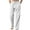 White, variant on WREESH Mens Linen Elastic Waist Pants Straight Wide Leg Beach Casual Drawstring Spring Summer Solid Color with Pockets