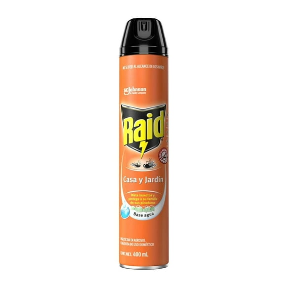 Insecticida en Aerosol Raid Casa y Jardín Mata Insectos Voladores y Rastreros 400mL