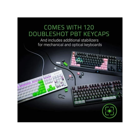 Razer Doubleshot PBT Keycap Upgrade Set for Mechanical & Optical Keyboards: Compatible with Standard 104/105 US and UK layouts - Classic Black