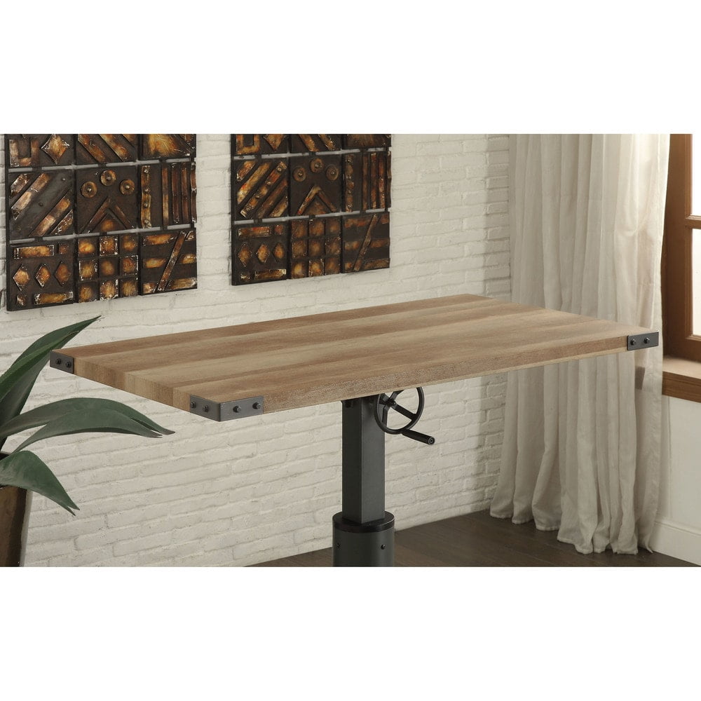 Kic Height Adjustable Metal Standing Desk with USB Port, Sand Black