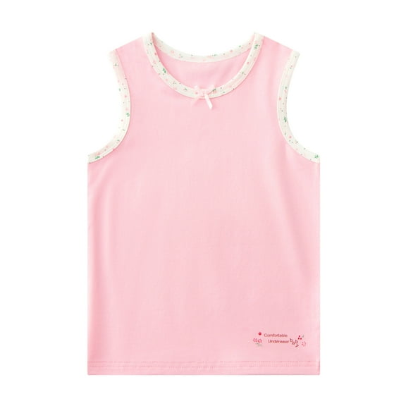 THDHVS Toddler Shirts, Girls Tank Tops, Teen Tank Tops Loose Fit Casual Round Neck Sleeveless Summer Tops Trendy Vacation Clothes Pink 3-4 Years