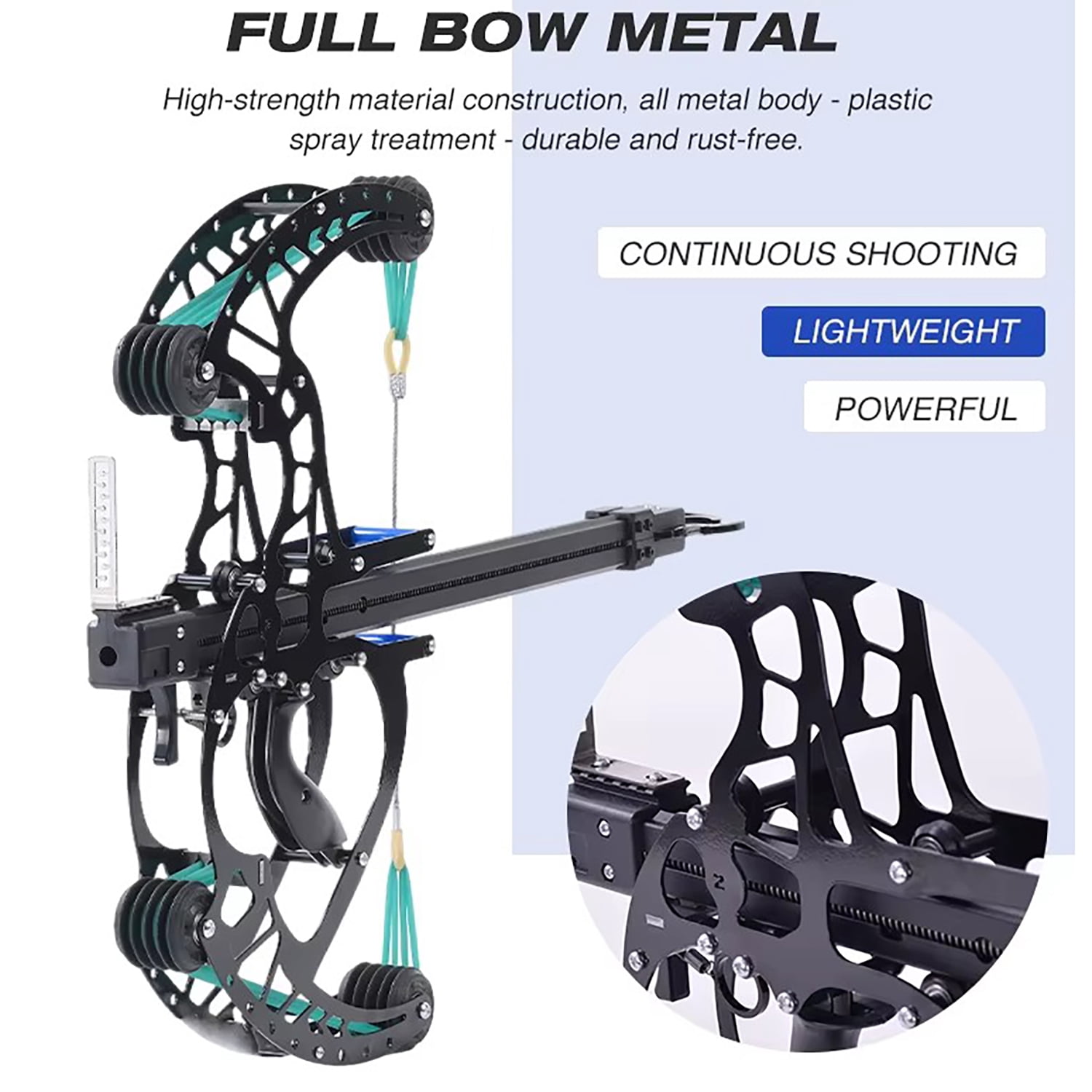 Piaoyu 28 Inch Ball Bearing Bow, Compound Bow Set That Shoots Steel Balls, Right Handed Hunting Bows for Adults,black