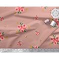 thumbnail image 3 of Soimoi Tissu en Coton Canard Imprimé Feuilles & Roses par Yard 42 Pouces de Large, 3 of 3