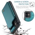 thumbnail image 4 of for iPhone 11 Premium PU Leather Back Case, Multiple Card Slots Design, Double Magnetic Clasp Study Kickstand RFID Blocking Classic Phone Cover for iPhone 11, Blue, 4 of 9