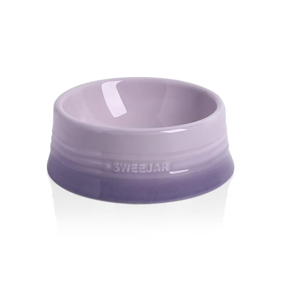 Cuenco de Cerámica SWEEJAR Morado para Perros y Gatos Medianos