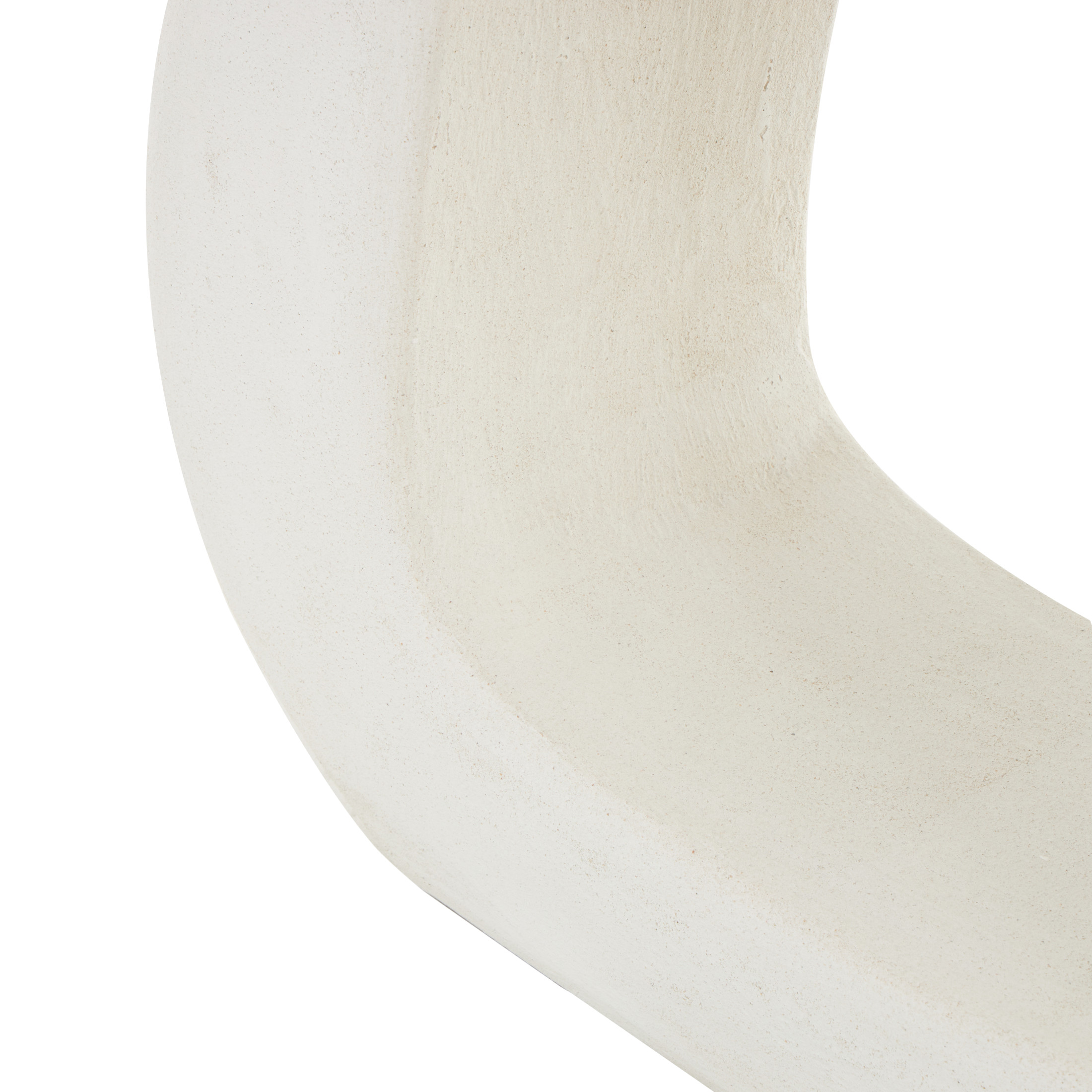DecMode 47" x 32" White Wooden O Shaped Console Table with Light Brown Tabletop, 1-Piece