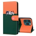 thumbnail image 4 of Allytech Wallet Case for iPhone 13 Pro Max with Cute Cartoon Pattern, 3 Card Slots + 1 Cash Slot + Wrist Strap, Premium PU Leather Stand Magnetic Clasp Shockproof Protective Case, Darkgreen, 4 of 8