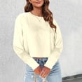 thumbnail image 2 of SNKSDGM Hauts à Manches Longues pour Femmes 2026 Hauts d'Entraînement à Manches Longues pour Femmes Grande Taille Mode Femmes Décontracté Uni Col Rond T-Shirt Court à Manches Longues Haut m, 2 of 5