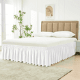 thumbnail image 5 of Elastic Wrap Around Bed Skirt Dust Ruffle Smooth Soft Bed Frame Cover 15-inch Drop (King, White), 5 of 10
