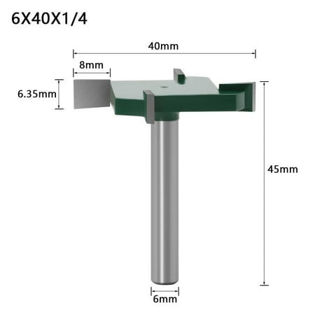 

1pcs 6mm Shank 4 Edge T Type Milling Slotting Cutter Woodworking Tool Router Bit