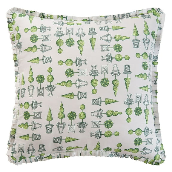 26" x 26" Boxwood Abbey Green Garden Cotton Euro Sham - Machine Washable