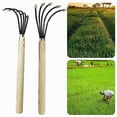 thumbnail image 6 of Yiaieng Hand Cultivator, 5-Claw Rake Garden Hand Rake Tool with Wooden Long Handle for Garden Tools, 6 of 10