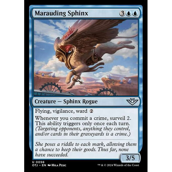 MtG Outlaws of Thunder Junction Uncommon Marauding Sphinx (FOIL) #56
