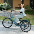 thumbnail image 6 of ABORON 7 Speed Electric Tricycle for Adults 24"/26", 350W 3 Wheel E-Bike 36V 14.5Ah, Electric Trike for Seniors with Rear Basket, 24km/h(15mph), 6 of 12