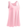thumbnail image 5 of AirLoni Women's Tank Top With Built-In Bra Padded Sleeveless Round Neck Breathable Soft Camisoles Tops For Outer Inner Wear Sports Solid Color Pink,XXL, 5 of 5