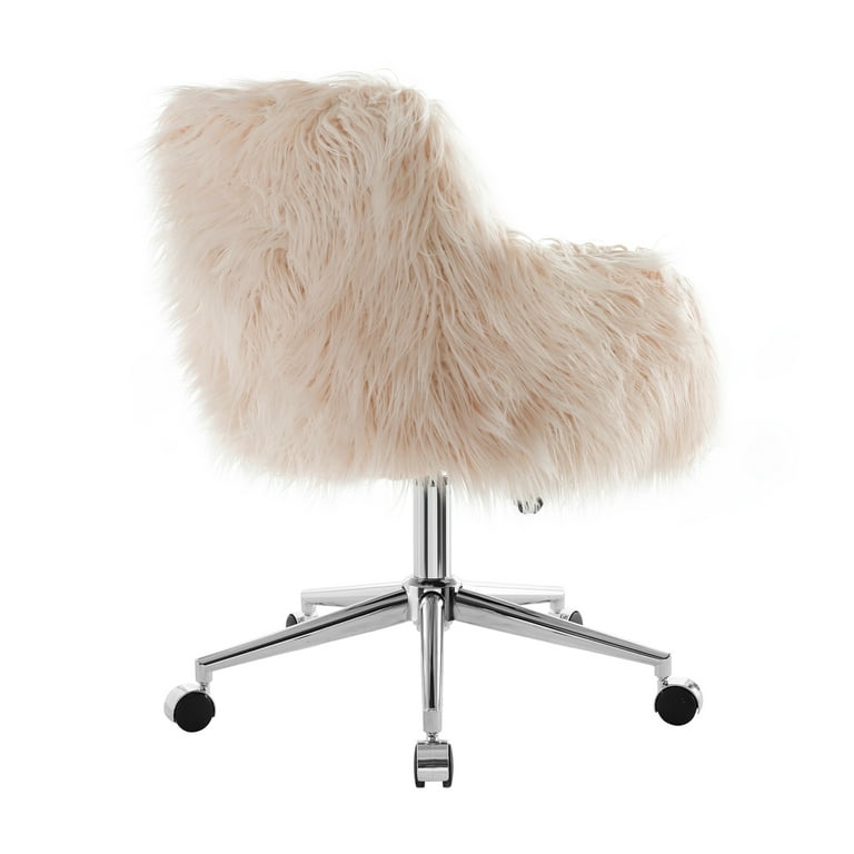 Desk chair white fluffy hot sale