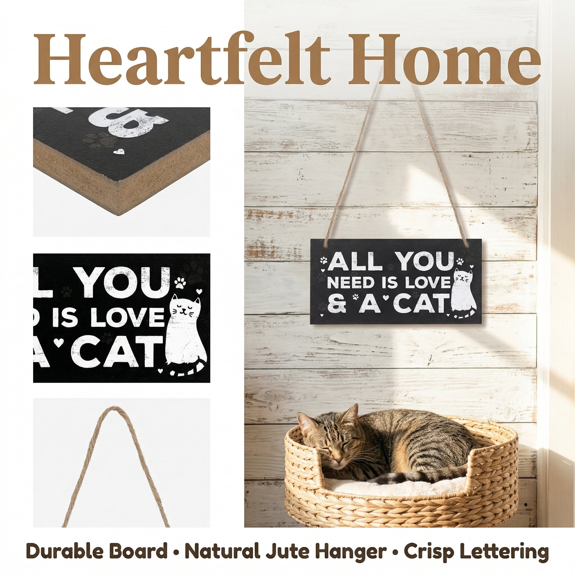 Unique Bargains Pet Sign Home Decor Decorative Wall Plaque Style G 3.9in