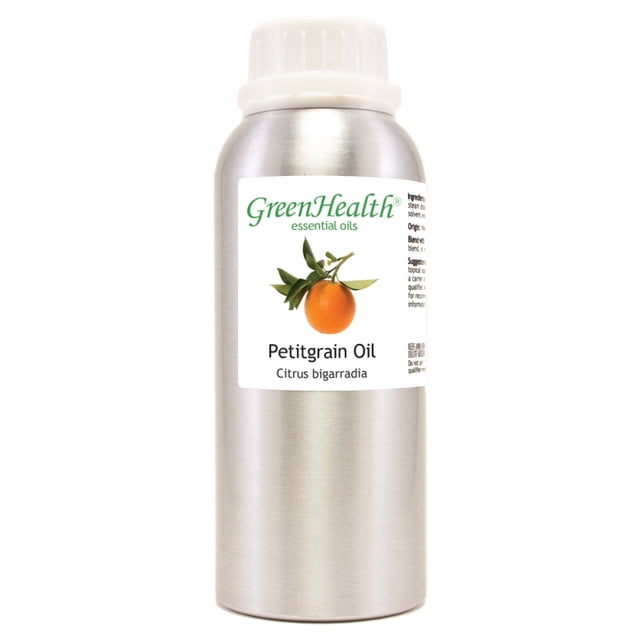 Petitgrain Essential Oil - 8 fl oz (237 ml) Aluminum Bottle w/Plug Cap - 100% Pure Essential Oil - GreenHealth